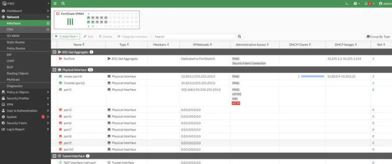 <strong>Step-by-Step Guide to Configuring RIP Routing on FortiGate</strong> 31 FW2 interfaces