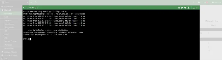 <strong>Step-by-Step Guide to Configuring RIP Routing on FortiGate</strong> 32 FW2 ping