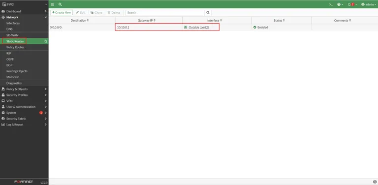 <strong>Step-by-Step Guide to Configuring RIP Routing on FortiGate</strong> 30 static route FW2